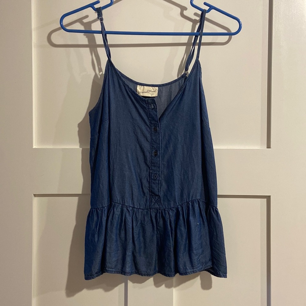 Universal Thread chambray peplum tank top size M